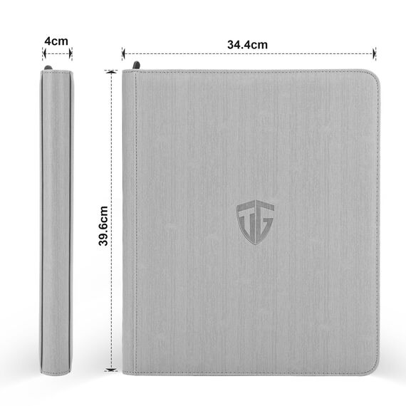 TCGUARD Toploader Sammelkarten Album für 216 Toploader, 9 Fächer Toploader Binder mit Hüllen für 3"x4" Rigid Toploader Card, Trading Card Binder für TCG, MTG-Karten, Kartensammelalben (Grau)