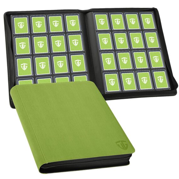 TCGUARD Toploader Sammelkarten Album für 640, 16 Fächer Card Binder mit Hüllen für 3"x4" Rigid Toploader, Trading Card Binder für TCG, MTG-Karten, Kartensammelalben, Grün