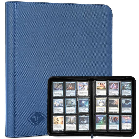 Kartenbinder für Trading Card 9 Pocket,Zip MTG Kartenbinder mit 432 Side Loading Pocket,Kartenalbum Fit für TCG Baseball Football Sports Card,Einfaches Einlegen der Karten Sammlung Binder Blau