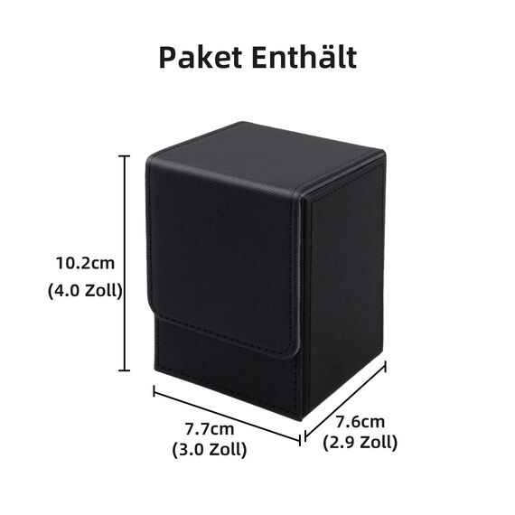 Tolesum Card Deck Box for MTG, Gathering Kartenbox für 100+ Karten, PU Leder Starkes Magnetic Sammelkarten Box Kompatibel Magic Commander TCG Karten (Vertikal-Schwarz)