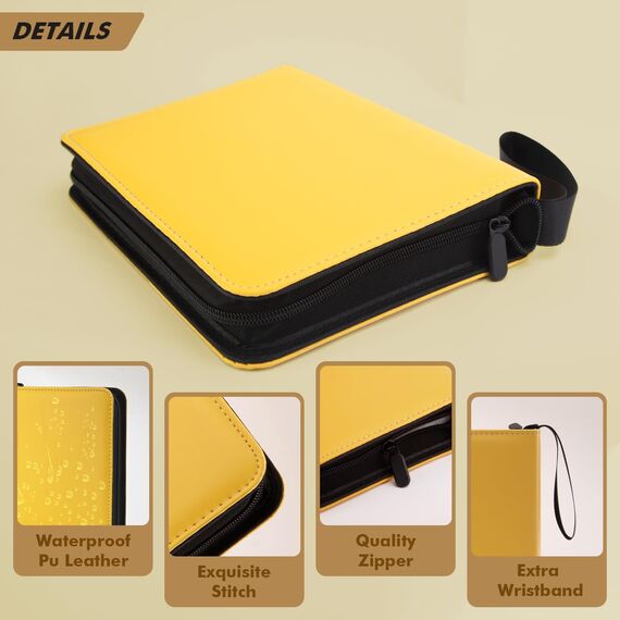 Kardition Sammelkarten Album - 440 Pockets PU Leather Trading Card Album, 4 Pockets Scrapbook for Cards with 55 Sleeves Binder Sheets for MTG Sports Card Collectors (Blau)