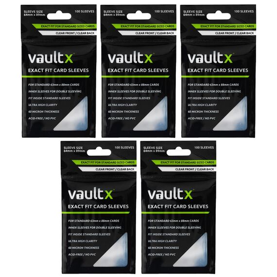 Vault X Perfect Fit Kartenhüllen, Weich, Hochtransparent, Innere Hüllen mit Perfektem Sitz, Für Sammelkartenspiele, Sportkarten, TCG (500er Pack)