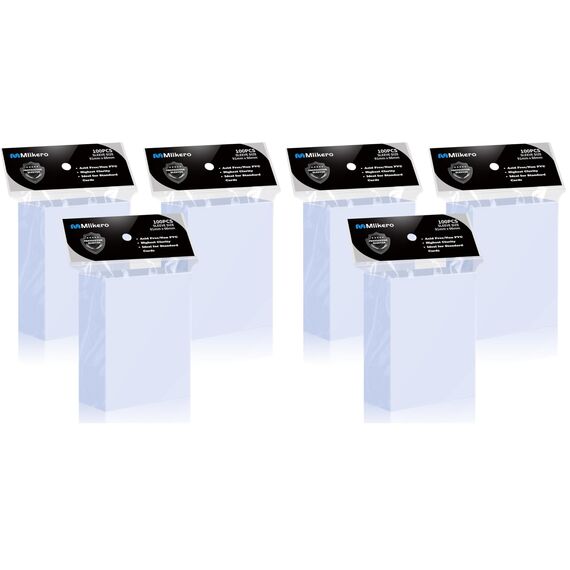 Mlikero 300 Stück Standard Soft Kartenhüllen, Transparente Kartenhüllen Passend für MTG Karten, Sammelkarten, Sportkarten, Karten Hüllen 66 x 91 mm (Packung mit 2)
