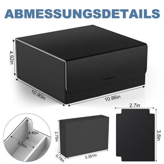 Mlikero Sammelkarten Aufbewahrungsbox, Magnetische Karten Deck-Box fit für MTG und Sports Karten, Premium Aufbewahrungsbox Sammelkarten Box