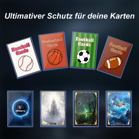 Mlikero 400 Stück Karten Hüllen, 3"X4" Hartkartenhüllen, Sammelkartenhüllen passend für MTG, Sammelkarten, Sportkarten (200 Hartkartenhüllen + 200 Transparente Kartenhüllen)
