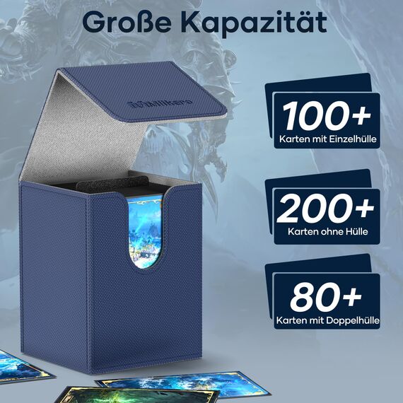 Mlikero Premium Sammelkarten Box Fit für MTG Karte, Deckbox für über 100 Karten, Magnetisch Kartenbox kompatibel mit Sports, Magic Karten