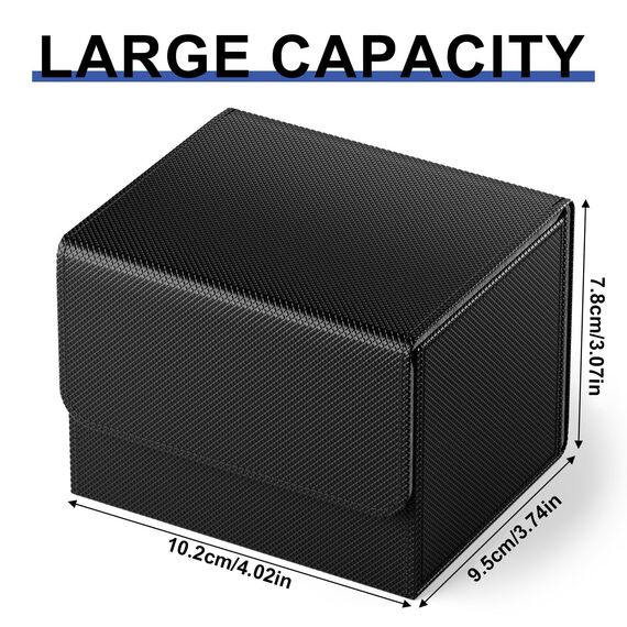 Mlikero Deckbox Card deck Box kompatibel mit MTG Karten, 4 Pack Horizontal Leder Card Deck Boxen für über 100 Karten, Magnetische Kartenbox