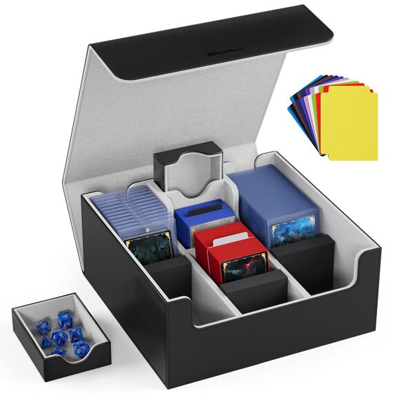 Mlikero Sammelkarten Aufbewahrungsbox, Magnetische Karten Deck-Box fit für MTG und Sports Karten, Premium Aufbewahrungsbox Sammelkarten Box