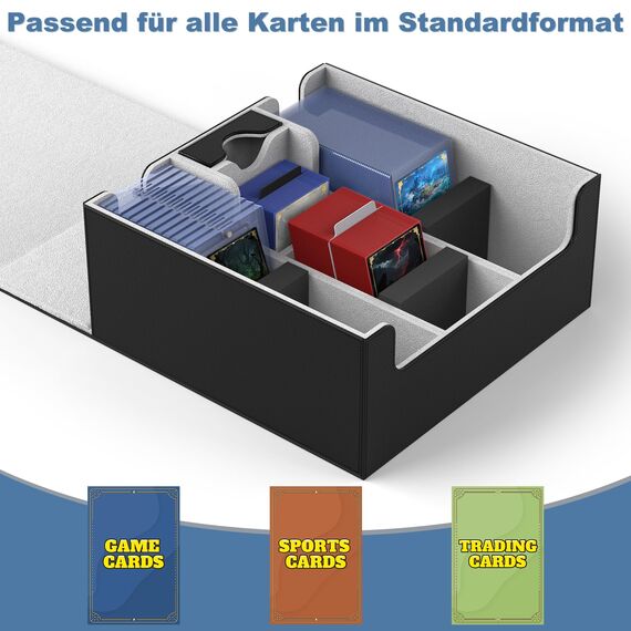 Mlikero Sammelkarten Aufbewahrungsbox, Magnetische Karten Deck-Box fit für MTG und Sports Karten, Premium Aufbewahrungsbox Sammelkarten Box