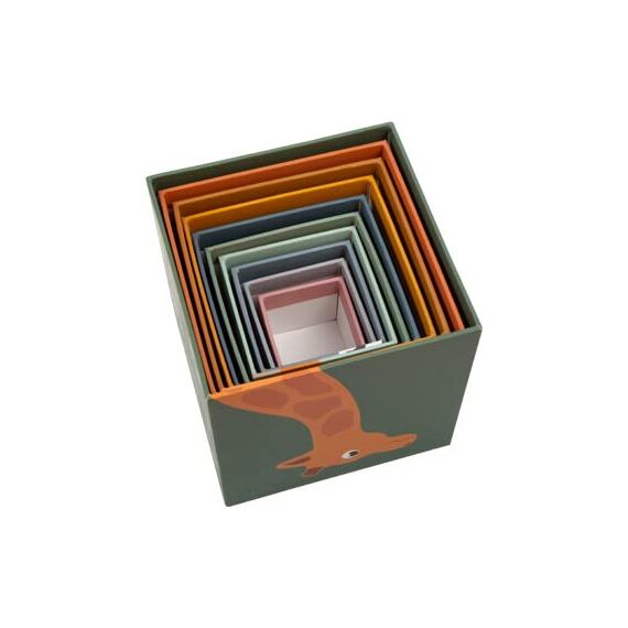 small foot Stapelwürfel "Safari", Motorikspielzeug, Sortierspiel zum Zählen lernen, für Kinder ab 12 Monaten, 11957