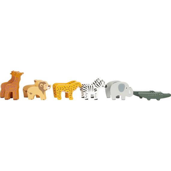 small foot Steckspiel Arche Noah „Safari“, Motorikspielzeug aus Holz mit 15 Tierfiguren, Taufgeschenke für Mädchen und Jungen, für Kinder ab 12 Monaten, 12456