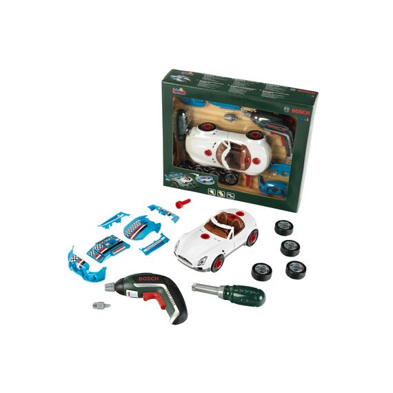 Theo Klein 8630 Bosch Car Tuning-Set | Zerlegbares Auto mit Tuning Zubehör | Mit batteriebetriebenem Akkuschrauber | Verpackungsmaße: 30cmx6,5cmx25cm Motorikspielzeug|Spielzeug für Kinder ab 3 Jahren