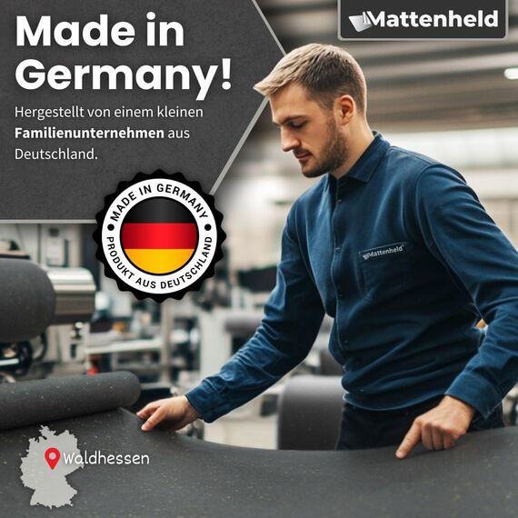 Mattenheld® Antirutschmatte Ladungssicherung 5er Set 120x80x0,3 cm | Rutschhemmende & genormte Gummigranulatmatte | Sicherung von Ware im LKW, Anhänger & Kofferraum Schutzmatte | Bautenschutzmatte 3mm
