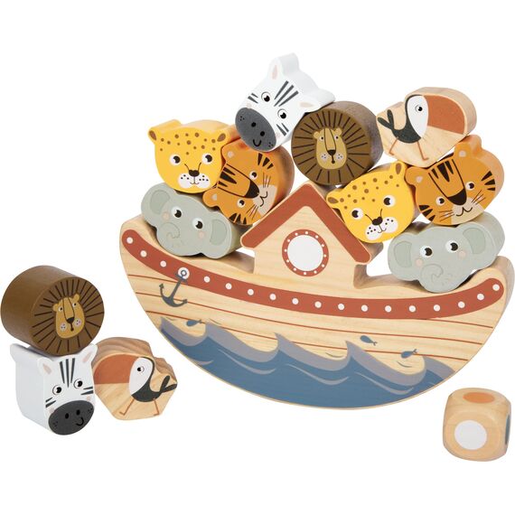 small foot Balancierspiel Arche "Safari" Motorikspiel für Kinder, aus Holz, inkl. Würfel, ab 3 Jahren, 12229