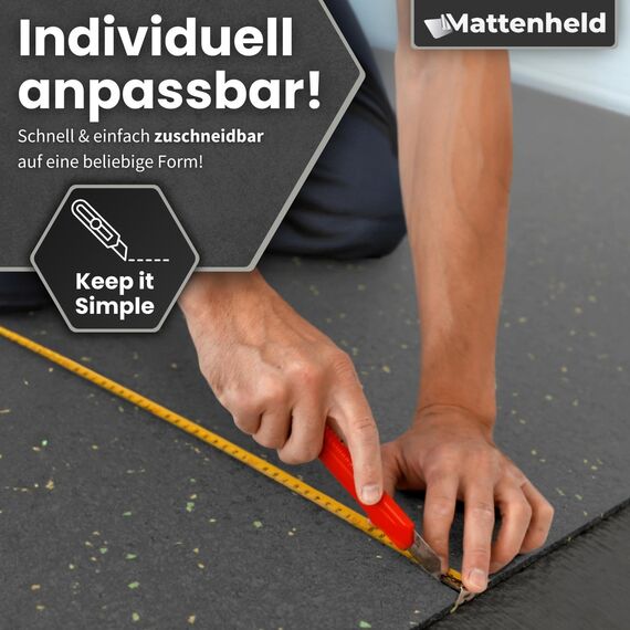 Mattenheld® Antirutschmatte Ladungssicherung 5er Set 120x80x0,3 cm | Rutschhemmende & genormte Gummigranulatmatte | Sicherung von Ware im LKW, Anhänger & Kofferraum Schutzmatte | Bautenschutzmatte 3mm