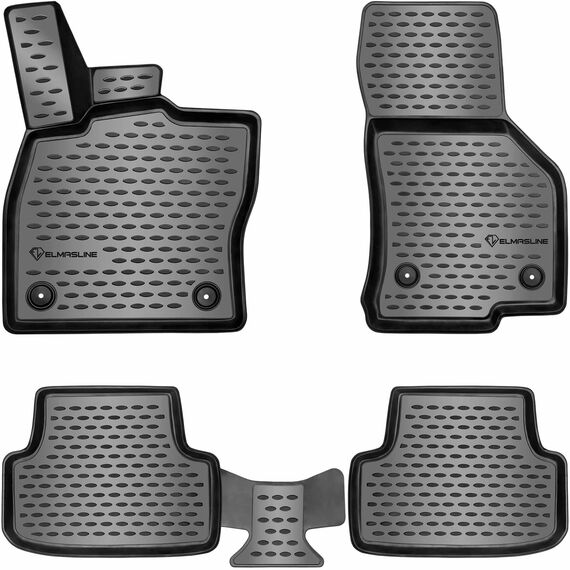 ELMASLINE 3D Gummimatten Set - für VW Golf 7 Baujahr 2012-2020 | Extra hoher Rand - Fußmatten Zubehör