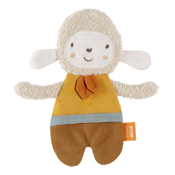 Fehn Knister Schaf fehnNATUR - Activity Baby Raschel Spielzeug zum Greifen und Spielen - Activity-Rascheltier Babyspielzeug - Motorikspielzeug & Knisterspielzeug für Babys und Kleinkinder