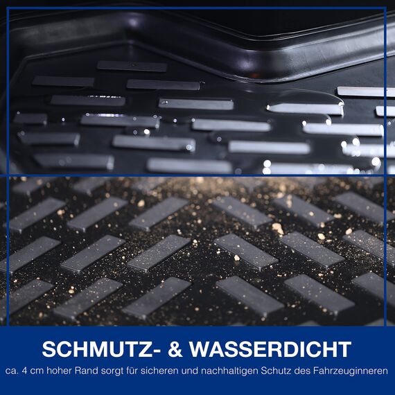 ELMASLINE 3D Gummimatten Set - für VW Golf 7 Baujahr 2012-2020 | Extra hoher Rand - Fußmatten Zubehör