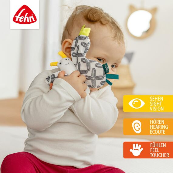 Fehn Knister-Schmetterling – Activity-Rascheltier zum Greifen, Lauschen, Spielen & Geräusche erzeugen - fördert Babys Sinne & Motorik - idealer Begleiter für Babys und Kleinkinder ab Geburt
