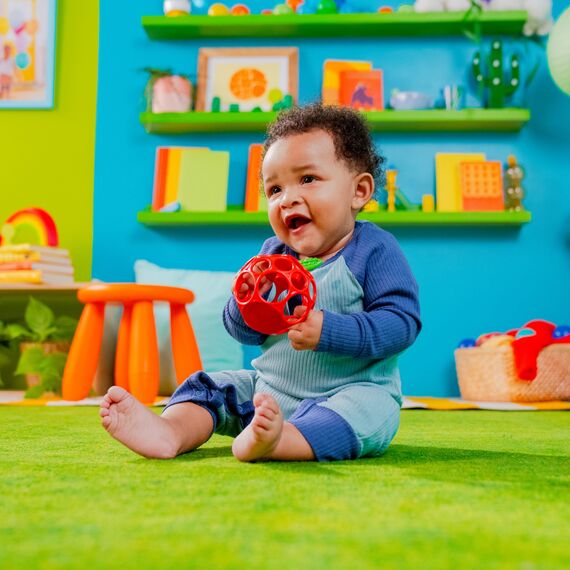 Bright Starts Oball Easy Grasp Apfel Beiring Spielzeug, Hold My Own Collection, BPA-frei, Unisex, Neugeborene und lter