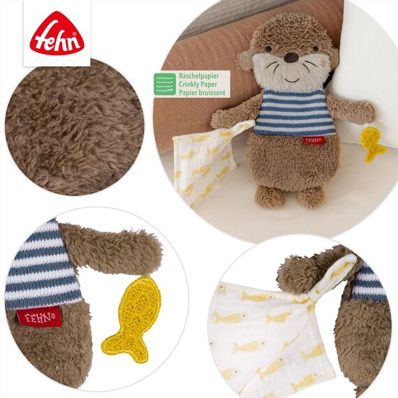 Fehn Knister-Otter – Activity-Rascheltier zum Greifen, Lauschen, Spielen & Geräusche erzeugen - fördert Babys Sinne & Motorik - idealer Begleiter für Babys und Kleinkinder ab Geburt