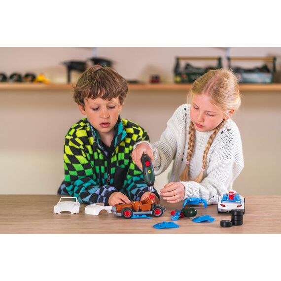 Theo Klein 8630 Bosch Car Tuning-Set | Zerlegbares Auto mit Tuning Zubehör | Mit batteriebetriebenem Akkuschrauber | Verpackungsmaße: 30cmx6,5cmx25cm Motorikspielzeug|Spielzeug für Kinder ab 3 Jahren