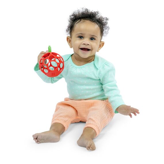 Bright Starts Oball Easy Grasp Apfel Beiring Spielzeug, Hold My Own Collection, BPA-frei, Unisex, Neugeborene und lter