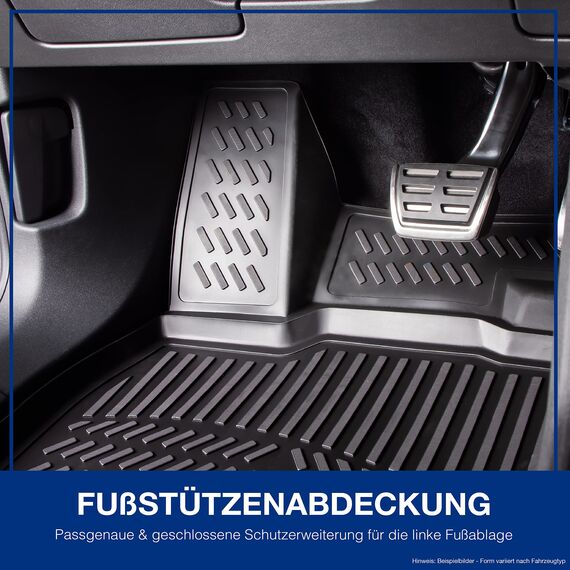 ELMASLINE 3D Gummimatten Set für VW Golf 8 (VIII) Baujahr 2020-2025 | Extra hoher 5cm Rand Fußmatten - Zubehör | Passt Nicht in Mild-Hybrid/E-TSI !!!