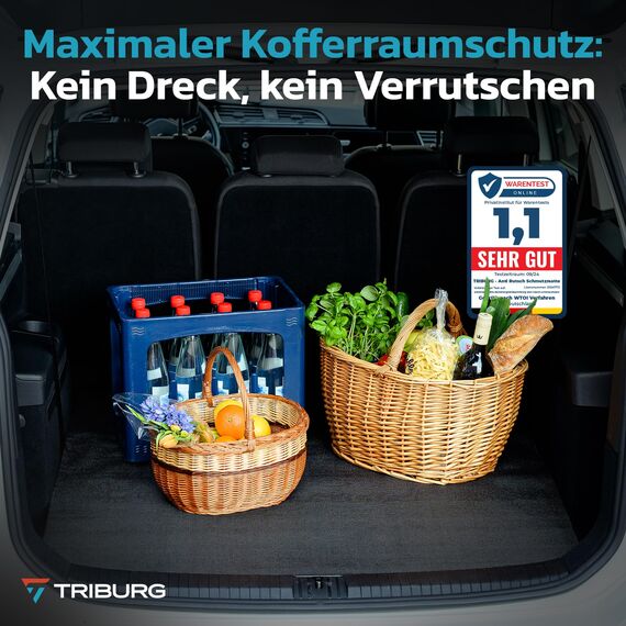 TRIBURG Universal Anti Rutsch Schmutzmatte 120x100cm Zuschneidbar und Wasserdicht - Kofferraummatte - Antirutschmatte Auto - Antirutschmatte Schubladen - Kofferraum Schutzmatte