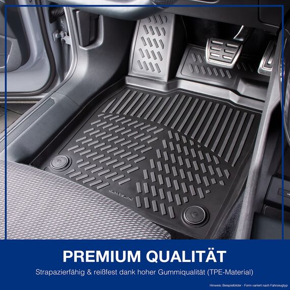 ELMASLINE 3D Gummimatten Set für VW Golf 8 (VIII) Baujahr 2020-2025 | Extra hoher 5cm Rand Fußmatten - Zubehör | Passt Nicht in Mild-Hybrid/E-TSI !!!