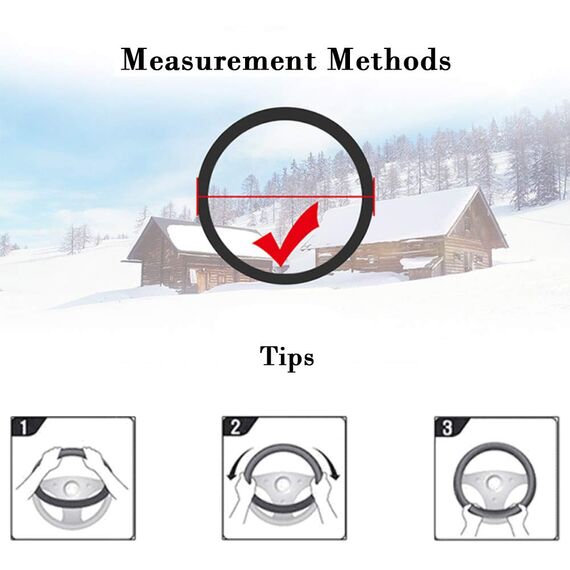 Lenkradabdeckung, Amokee Universal Lenkradhülle Plüsch Winter Lenkradbezug Teleskop Lenkrad Abdeckung weich bequem Steering Lenkradschoner für Auto Zubehör, 36-39cm (Schwarz)