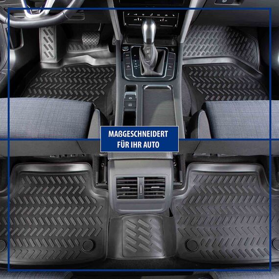 ELMASLINE 3D Gummimatten Set für VW Golf 5 Baujahr 2003-2009 | Extra hoher 5cm Rand