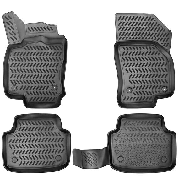 ELMASLINE 3D Gummimatten Set für VW Golf 5 Baujahr 2003-2009 | Extra hoher 5cm Rand