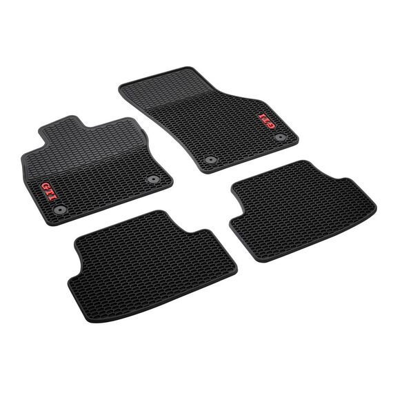 Volkswagen 5GV061550 041 Allwetterfußmatten vorne und hinten GTI Wabendesign, Set of 4, schwarz, aus Gummi