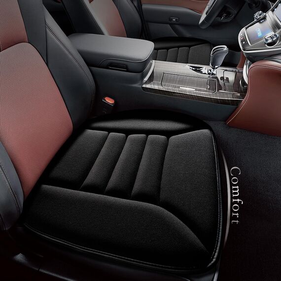 kingphenix Auto Sitzkissen mit 3,0 cm Komfort Memory Foam Sitzkissen für Auto und Bürostuhl - Schwarz