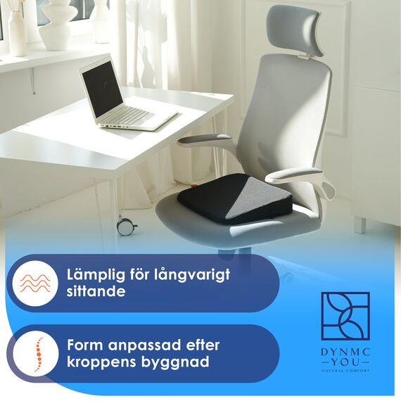 DYNMC you Keilkissen Stuhl - Test SEHR GUT - Sitzkissen Stuhl - Mit Physiotherapeuten Entwickelt - Ergonomisches Sitzkissen Bürostuhl - Sitzerhöhung Erwachsene Erhöht Sitzkomfort im Home Office