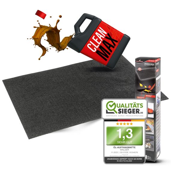 WALSER Premium Öl Auffangmatte 60x90 cm, Qualitätssieger Sehr Gut*, Werkbank Unterlage, Garagenboden Matten 1 Stück, Garagenmatte Auto, Motorrad Matte Garage, Auto Unterleger, Werkstatt Ölmatte