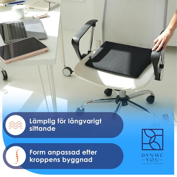 DYNMC you Keilkissen Stuhl - Test SEHR GUT - Sitzkissen Stuhl - Mit Physiotherapeuten Entwickelt - Ergonomisches Sitzkissen Bürostuhl - Sitzerhöhung Erwachsene Erhöht Sitzkomfort im Home Office