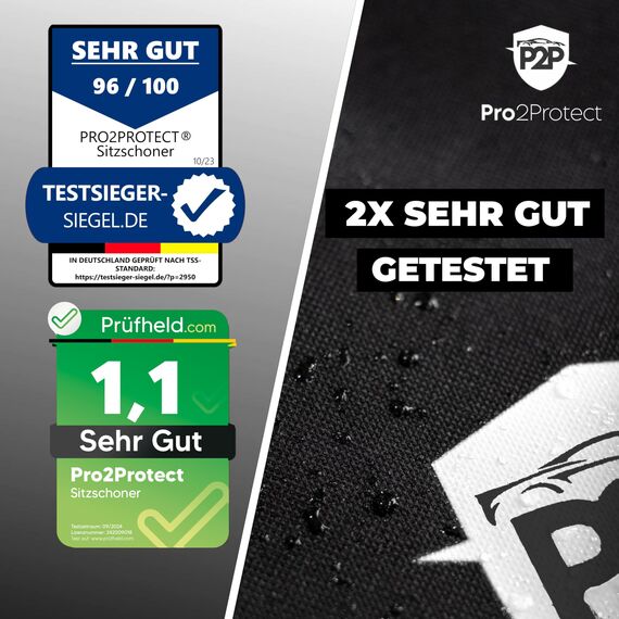 Pro2Protect® [2X Test SEHR GUT Autositzschoner Vordersitze | WASSERDICHT | 2er Set | Autositzbezüge Sitzauflage Sitzbezüge Auto | Schonbezug vorne, Autositzauflage Sitzschoner Auto Zubehör Innenraum