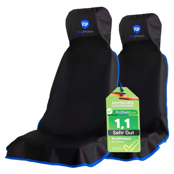 Pro2Protect® [2X Test SEHR GUT Autositzschoner Vordersitze | WASSERDICHT | 2er Set | Autositzbezüge Sitzauflage Sitzbezüge Auto | Schonbezug vorne, Autositzauflage Sitzschoner Auto Zubehör Innenraum
