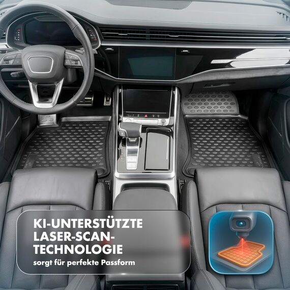 Walser XTR Gummi Fussmatten Auto für VW Passat (B8) 08/2014-2023, 100% passgenaue Auto Fußmatten, robuste Universal Fußmatte Auto, Gummimatten Auto, Auto Fussmatten Gummi, Auto Gummimatten