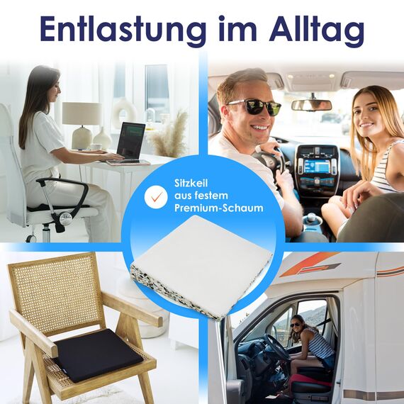 DYNMC you Keilkissen Stuhl - Test SEHR GUT - Sitzkissen Stuhl - Mit Physiotherapeuten Entwickelt - Ergonomisches Sitzkissen Bürostuhl - Sitzerhöhung Erwachsene Erhöht Sitzkomfort im Home Office