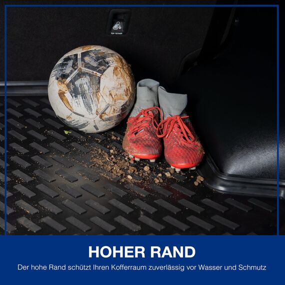 ELMASLINE 3D Kofferraumwanne für VW T-ROC 2017-2025 | Antirutsch mit hohem 5cm Rand (oberer Ladeboden) | Passt Nicht in Cabrio
