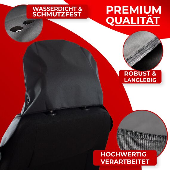 fixcape Pro Schonbezug Autositz vorne universal wasserdicht schwarz, Auto-Sitzbezug Vordersitze, Sitzschoner Auflage Schutz Fahrersitz