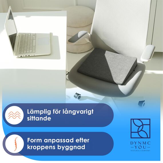 DYNMC you Keilkissen Stuhl - Test SEHR GUT - Sitzkissen Stuhl - Mit Physiotherapeuten Entwickelt - Ergonomisches Sitzkissen Bürostuhl - Sitzerhöhung Erwachsene Erhöht Sitzkomfort im Home Office