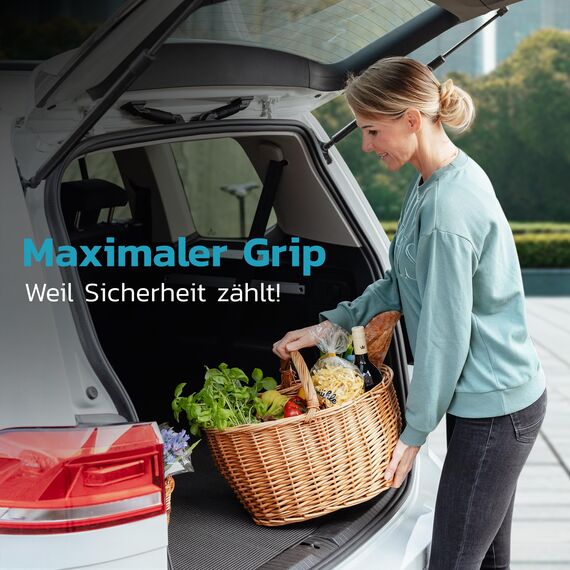 Universal Antirutschmatte 120x100 cm - rutschfeste Gummimatte zuschneidbar und abwaschbar - Ideal als Auto Kofferraummatte, Teppich Unterlage, Schubladen Matte, Kofferraum Schutzmatte