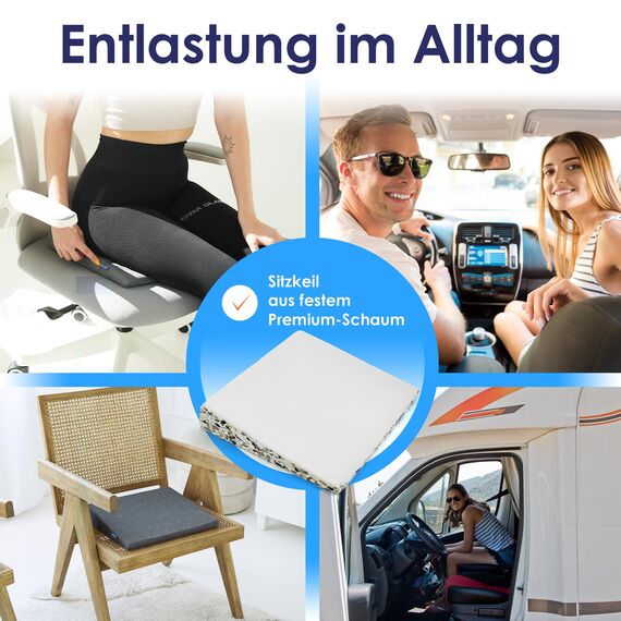 DYNMC you Keilkissen Stuhl - Test SEHR GUT - Sitzkissen Stuhl - Mit Physiotherapeuten Entwickelt - Ergonomisches Sitzkissen Bürostuhl - Sitzerhöhung Erwachsene Erhöht Sitzkomfort im Home Office