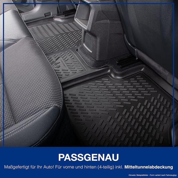 ELMASLINE 3D Gummimatten & Kofferraumwanne Set für VW Passat B8 Variant ab 2014 | Hoher Rand | Zubehör Fußmatten Kofferraum