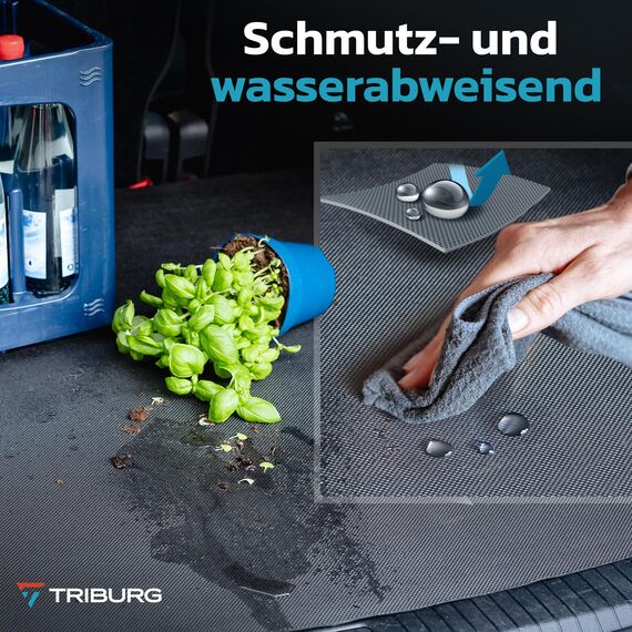 TRIBURG Universal Antirutsch Schmutzmatte 120x180 cm Wasserdicht und Zuschneidbar - Kofferraummatte - Antirutschmatte Auto - Antirutschmatte Schubladen - Kofferraum Schutzmatte