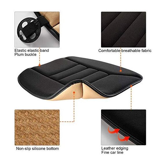 Big Ant Sitzkissen Auto TÜV-geprüfte Orthopädisches Autositzkissen Fahrersitz - Memory Foam Sitzauflage EXTRA DÜNN & ATMUNGSAKTIV Keilkissen Auto, Bürostuhl, PC-Stuhl - rutschfest, 50x40cm (1 Stück)